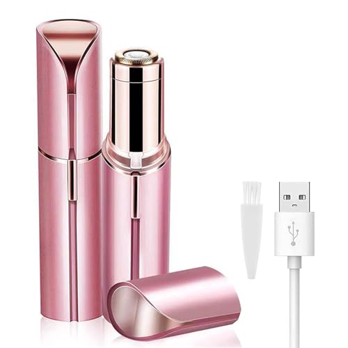 LAIKME Facial Hair Removal for Women, Mini Hair Remover, Electric Razor Shaver Portable Bikini Epilator for Lips, Chin, Armpit, Peach Fuzz, Fingers, Neck, Cheek and USB Rechargeable (Pink)