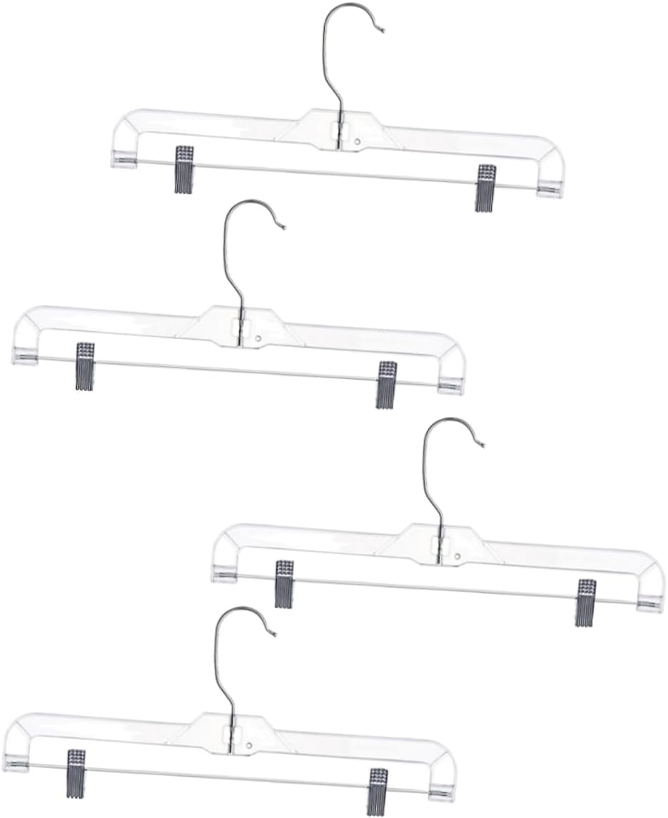Adjustable Pants Hangers for Closet Organization Display with Clips 4 Pack
