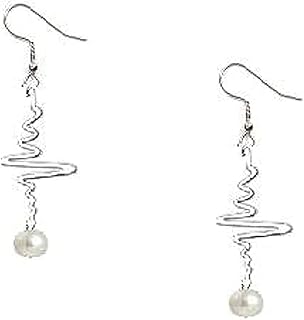 اقرط نبضة متدلية فضى للنساء، معدن