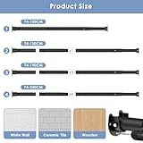 Wardrobe Rail, Black Extendable Wardrobe Rod 74-130cm, Heavy Duty Clothes Rail with End Sockets, Adjustable Hanging Rails for Clothes, Wardrobe, Cabinet, Bathroom, Diameter 32mm - Image 5