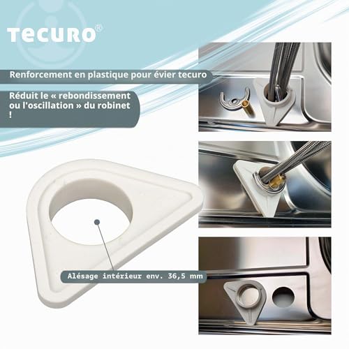 Renfort d’évier en plastique pour robinetterie d'éviers en acier inoxydable Tecuro – vue 2