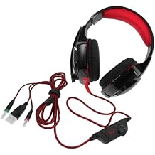 USB 7.1 Surround Sound Gaming Headset with LED Light Microphone and Comfortable Leather
