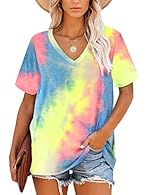 Soft Material：This cute shirts is made of quality 65% Polyester and 5% Spandex, It is a lightweight, loose,stretchy,soft and comfortable fabric, It fits the body of most Lady’s shape. Features: V Neck, Striped Sleeve-are its unique features, This won...