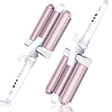 3 Barrel Jumbo Waver Curling lron Curling Wand-1.25 Inch Ceramic Tourmaline Triple Barrels，Dual Vol