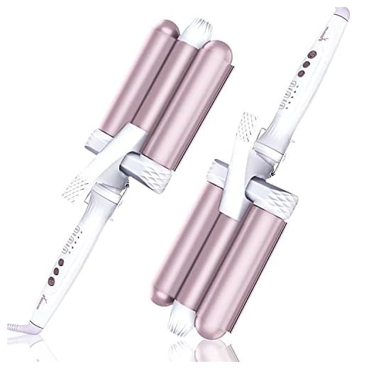 Beach Waver Curling Iron, 3 Barrel Jumbo Curling Iron for Beach Waves for Women Curling Wand，Triple Barrel Curling Iron