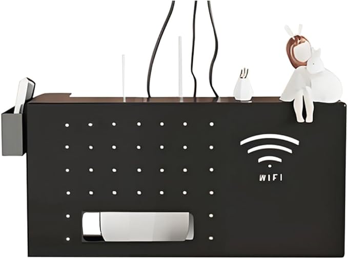 Router Opbergdoos,Wifi Wandmontage Massieve Houten