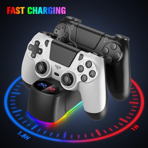 image for ewnol 2 Pack Controllers with Charging Dock Station for PS4 Controller