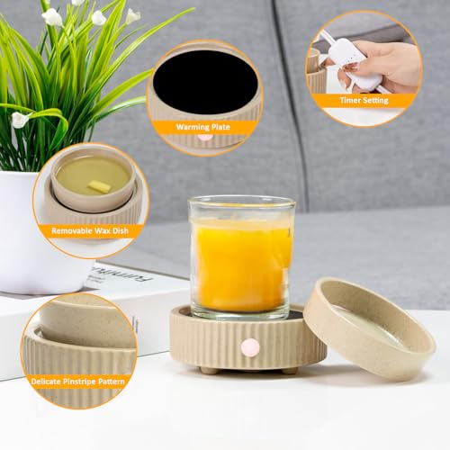 Maromamix Wax Melt Warmer with 4 Timer- Ceramic 3-in-1 Melt Warmer for Scented, Electric Candle Wax Melter burnerfor Home Office Bedroom Fragrance, Home Décor & Gift Choice - Image 3