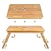 Bamboo Laptop Desk Tray,Breakfast Serving Bed Trays, Adjustable Foldable with Flip Top and Legs, Computer Stand with Drawer