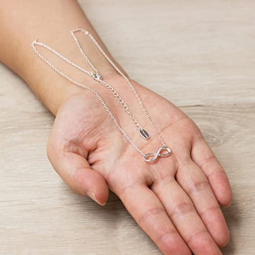 Philip Jones Silver Plated Infinity Pendant Necklace Created with Zircondia® Crystals - Image 3