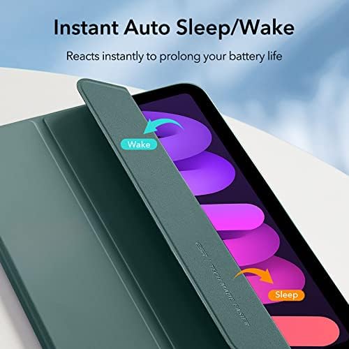 ESR iPad mini 6 Case (2021, 8.3 Inch), Convenient Magnetic Attachment, Auto Sleep/Wake, Fully Supports Pencil 2, Slim and Silky iPad Cover, Rebound Series, Green