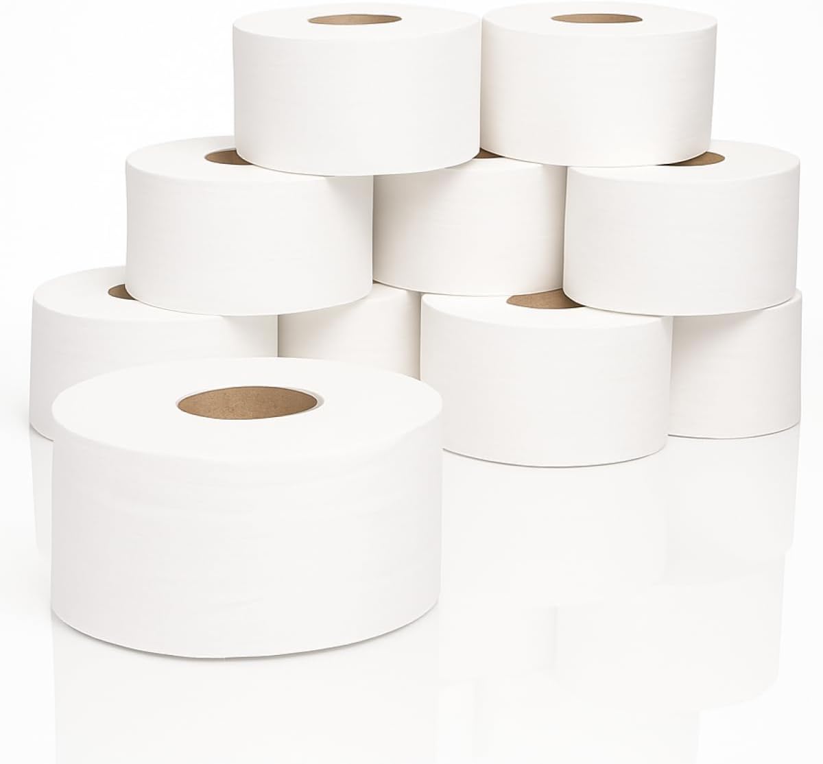 Jumbo Mini Toilet Paper - Set of 18 x Jumbo Rolls of 130 m 2-Ply Toilet Paper Roll Ideal for Many Toilet Paper Dispensers Diameter 180 mm White Jumbo-Toilettenpapier Mini aus Zellstoff 18 Rollen   130 m 2-lagig rei fest und saugstark