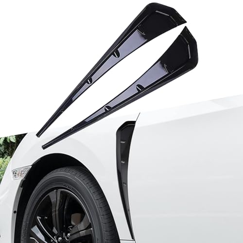 ijuicy 2 PCS Car Fender Side Vents, Carbon Fiber Spoiler Body Fender Decorative Stickers, Air Flow Intake Hole Grille Carbon Fiber Car Accessories, for Most Cars (Gloss Black)