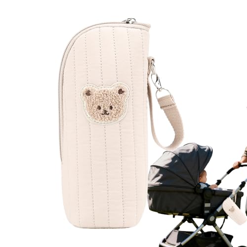 ベビーボトルバッグ - 断熱された哺乳瓶袋|デイケア用のボトルバッグ|クマのデザインのボトルクーラーバッグ|母乳貯蔵保存輸送のためのスペース保存ポータブルサーマルトート