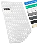 HITSLAM Tappetino Vasca Antiscivolo da Bagno, 89 x 40cm Lungo Tappetino Doccia Antiscivolo Senza BPA, Resistente alla Muffa e Lavabile in Lavatrice Tappetino Bagno, Morbido al Piede, Trasparente
