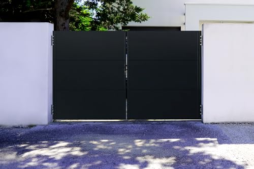 Casanoov Portail acier battant 3m NALI H.180cm Noir mat