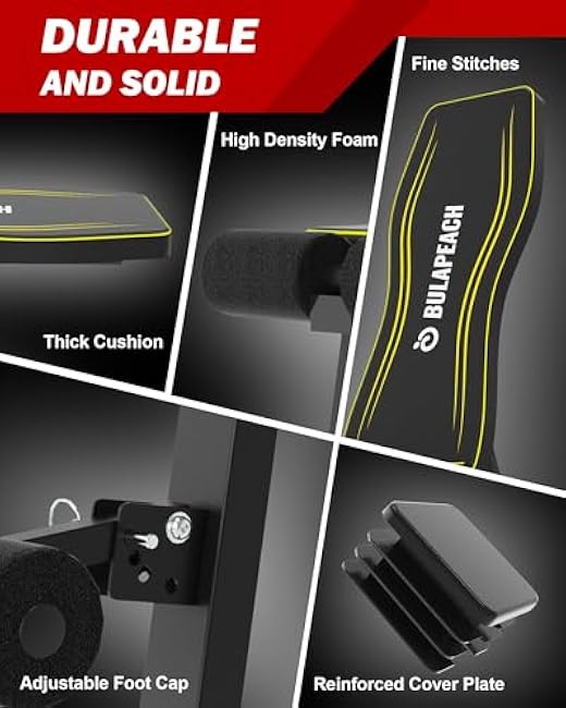 Adjustable Weight Bench Workout Bench for Home Gym, Foldable Workout Bench 700LBS Weight Capacity for Full Body Strength Training,Incline Flat Decline Sit-up Bench (2 Resistance Bands)