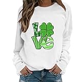 Burband Womens Leprechaun GreenT Shirts St Patrick's Day Sweatshirts Irish Shamrock Leprechaun Funny Baseball Jersey Tops