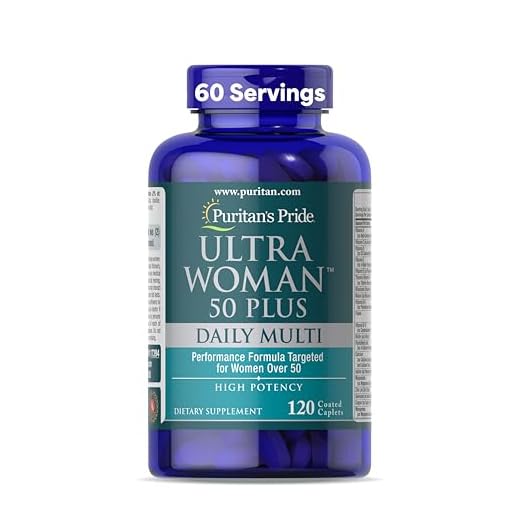 Puritans Pride Ultra Woman 50 Plus Multivitamin Caplets with Zinc, 120 Count, White