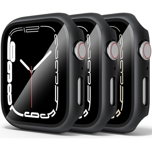 Image of 3 Pack Hard Case for Apple Watch Screen Protector SE/Series 6/5/4 44mm, Shockproof Scratch Resistant Protective Replacement Cover for iWatch SE/6/5/4
