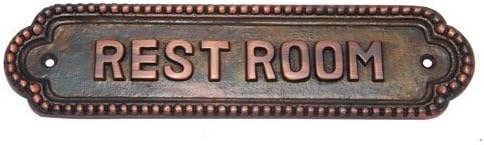 Adonai Hardware Rest Room Brass Door Sign (Antique Copper)