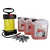 OELLERS Horizontalsperre Set - 3x5L Diffusil Injektionsflüssigkeit gegen aufsteigende Feuchtigkeit + Pumpe + 30 Kunststoffpacker - trockene Wand, schnell im Niederdruckverfahren