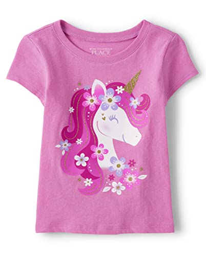 Image of The Children's Place Baby-Girls and Toddler School,Learning Short Sleeve Graphic T-Shirts,3 Pack