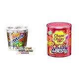 chupa chups crazy dips vegan Produkt 1: PRAKTISCH VERPACKT: Der wiederverschließbare Kunststoff-Eimer enthält 120 Rollen Fruchtmix-Bonbons; Nach dem Naschen lässt sich der Eimer wunderbar als Vorrats-Dose weiterverwenden