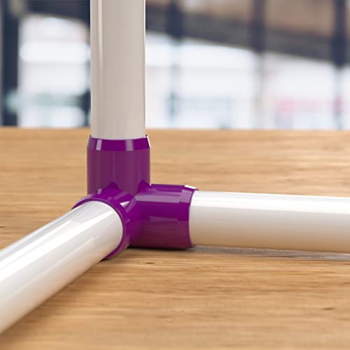 Formufit 3/4 Inch 3-Way Pvc Fittings, Elbow Corner, Furniture Grade, 3/4” Size Fitting, Purple, Schedule 40 Pvc Pipe Connector, Made In Usa (Pack Of 8) #TOP4
