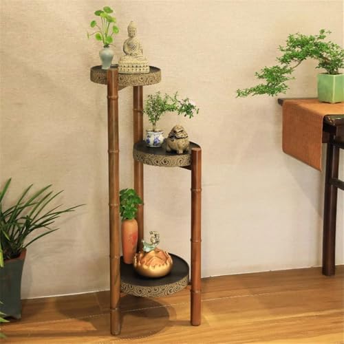 Soporte para macetas de madera antigua con acabado elegante para bonsáis 6