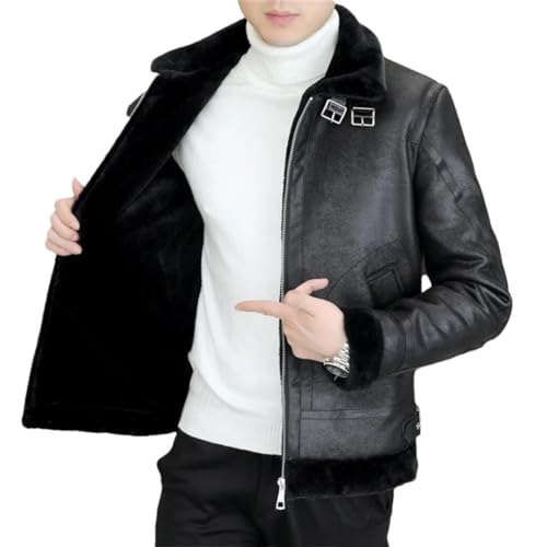 Veste d'hiver en cuir homme contre le froid et le vent du matin