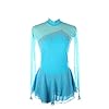Meisjes Gymnastiek Turnpakje Ballet Jurk, Lange Mouwen Splice Back Figuur Schaatsen Jurk Hedendaagse Lyrische Dans Kostuums FiveShops (Color : Sky blue, Grootte : 3XL)