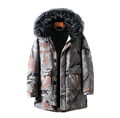 Veste coupe-vent à capuche homme grand froid parka doublée coton épais Camo1