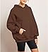 Kenhansion Womens Plain Hoodies Oversized Travel Fleece Sweatshirts Hoodie with Pockets Fall Fashion Pullover Outfits Clothes (Dark Brown,Small)
