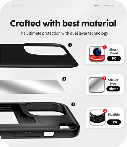 Goospery Magnetic Door Bumper Compatible With Iphone 13 Pro Case, Custodia Con Specchio Nascosto (Navy) - 4