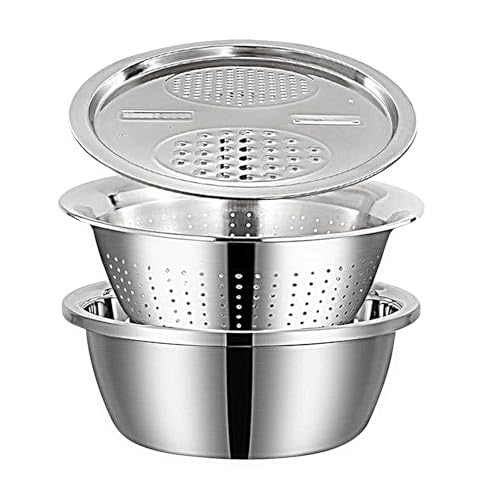 Basino in acciaio inossidabile - 453 g di lavaggio vegetale di grande capacità | Insalata multifunzionale rondella di riso scolapane, setaccio da cucina durevole per la pasta drenante