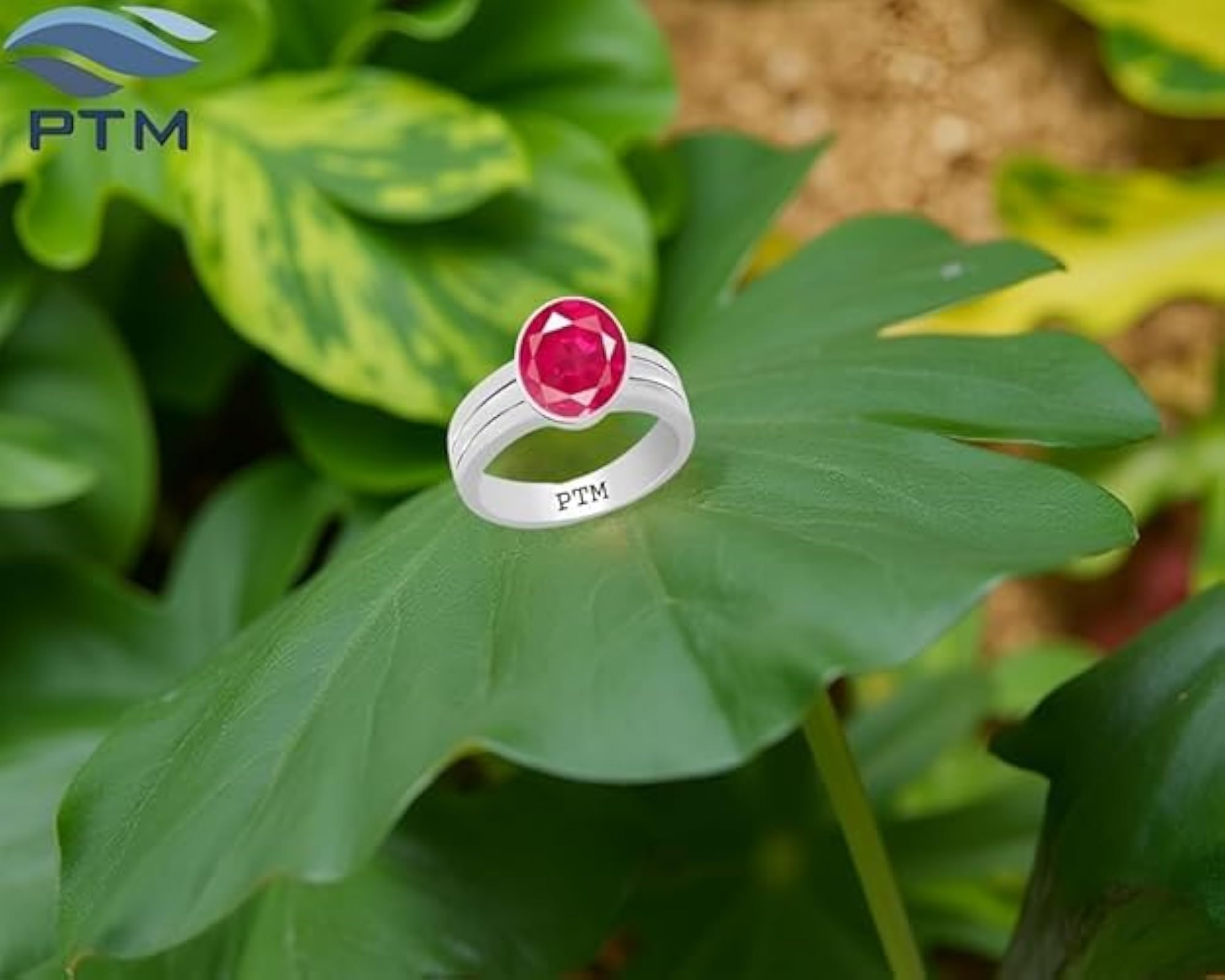 925 Sterling Silver Ruby Manik Ring, Unisex
