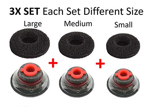 Image of 3X Ultra Comfort Eartips Ear Buds Replacement Earphone Ear Tips Kits Earpads Foam Set Cushion for Plantronics Voyager 5200 5220 5210 Series Bluetooth Headset Headphone (Mixed L /M /S)