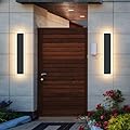 Xbuyee 2-Pack 24IN Modern Outdoor Wall Light LED Long Wall Lighting Fixture IP65 Waterproof Wall Lamps, Dimmable 24W 2200LM Black Wall Sconce, 3000K/4000K/5000K Selectable, ETL