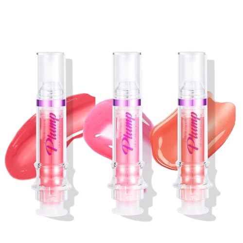 Keiko Plump Serum, Tudkun Lip Plumper, Lip Plumping Gloss Bundle, Plumping Lip Oil with Chili Extract, Glossy Lip Plumper Gloss, Lip Plumping Booster Plump, Lips Plumping Lip Gloss (04#+05#+06#)