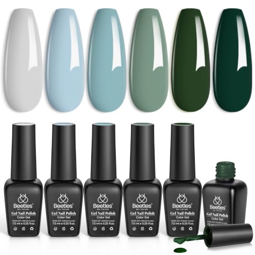 Beetles Green Gel Polish Set, 6 Colors Misty Forest Collection
