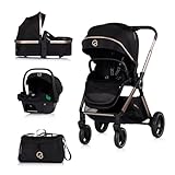 Chipolino Kombikinderwagen Euphoria 3in1 Sportsitz Babyschale umbaubar klappbar schwarz