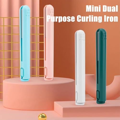 Beautyskinusa 2-in-1 Mini Curling Iron & Flat Iron - Green - Image 2