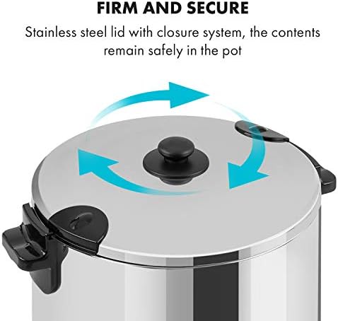 Bild 2 - Klarstein KonfiStar 40 Digital Einkochautomat Einkochtopf Einkocher Heißgetränkespender, 40 Liter, 2500 Watt, 30-100 °C, Timer, Warmhalte-Funktion, Deckel mit Verschluss, Edelstahl poliert