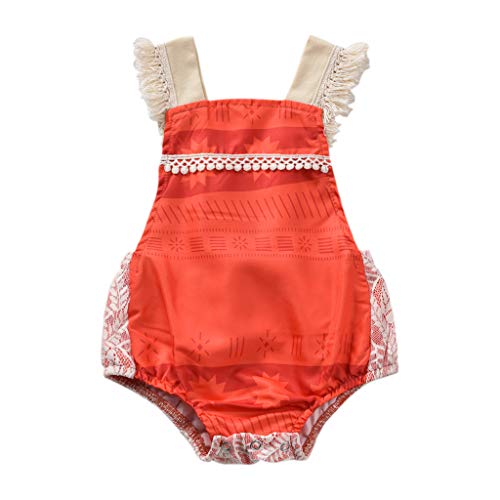 Aalizzwell Toddler Infant Romper Birthday Party Princess Adventure Dresses (Orange, 18-24Months)