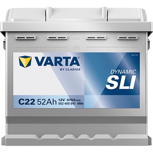 Varta Blue Dynamic 5524000473132 Autobatterien, C22, 12 V, 52 Ah, 470 A, mit PKW