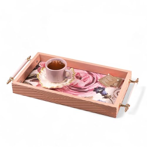 Image of Art Street Premium Serving Tray for Kitchen, Dining, Home and Office (Pink, Tray Size 8x17 Inch)
