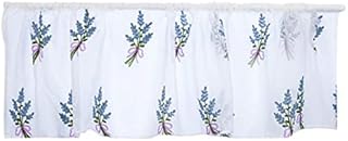 Hapivida Curtains Cafe Valances Voile Curtain Embroidery Kitchen Cafe Net Curtain Panel 39.37 * 19.69in for Home Decor(Blue)
