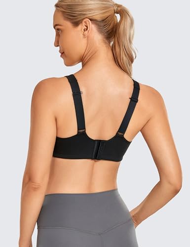 Syrokan High Impact Sports Bras For Women High Support No Uniboob Underwire Adjustable Racerback Bra Black 34C thumb #3