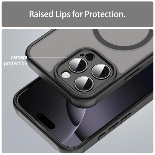 Coque iPhone 16 Pro Max MagSafe noire protection anti-chute mate